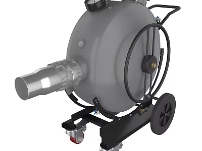 Industrial Wheeled Metal Tank With Nozzle Piping And Mobile Design For Industrial Use 3d model