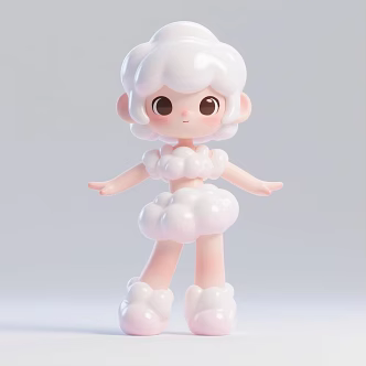Cotton Girl Creative Girl Pretty Girl Trendy Play Creative Doll Toy Desktop Ornament Blind Box Gift Decoration 3d model