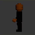 Lego Figure With Red Head Black Eyepatch Black Jacket Gray Inner Shirt And Orange Hands