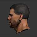 Man Headshot Portrait With Short Hair Beard And Realistic Facial Details
