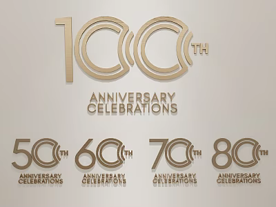 Anniversary Celebration Hanging Decorations For 100th 50th 60th 70th 80th Years 3d model