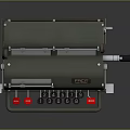Vintage PROCT Mechanical Calculator With Green Body Blue Display Windows And Red Black Keys