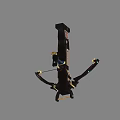 Black And Gold Medieval Crossbow With Intricate Decorative Bow Arm And Main Body