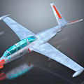 Sleek Silver Passenger Plane With Transparent Cockpit And Orange Stripe Tail Design