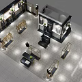 Modern Clothing Store Interior With Display Racks Mannequins And Decorative Plants