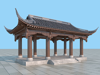 Chinese style pavilion building pavilion 3d model