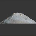 Blue Irregularly Shaped Material With Rough Granular Surface On Gray Background 3d model