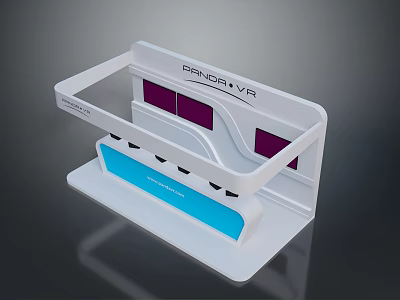 SPIDER VR Display Stand With White Frame Purple Panels And Blue Accents 3d model
