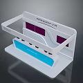 SPIDER VR Display Stand With White Frame Purple Panels And Blue Accents