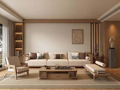 Song Style New Chinese Style Living Room Sofa 3d model