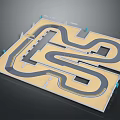 Modern Miniature Race Track Design With Curved Paths Island Sections And Facilities