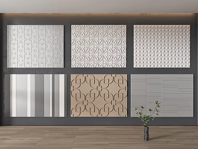 Stylish Upholstered Wall Panels With Diverse Patterns And Multiple Colors For Interior Decor 3d model