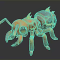 Flaming Lava Style Ant 3D Model Featuring Glowing Cracks and Orange Red Hues