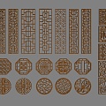 New Chinese Style Pattern Window Antique Window Carved 3d model