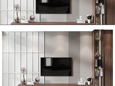 TV background wall TV cabinet solid wood TV cabinet finished TV cabinet model