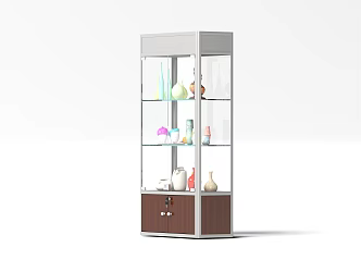 Glass showcase sample display cabinet display rack 3d model