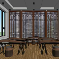 School Traditional Culture Classroom Featuring Guzheng Traditional Screens And Wooden Floor