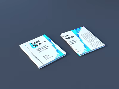 Modern Lifestyle Brochure Design With Blue White Geometric Patterns And Layouts 3d model