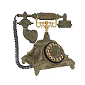 Vintage Rotary Telephone With Brass Body And Classic Design For Retro Communication