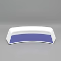 Modern Functional Desk with Various Geometric Shapes White Blue Colors and LED Illuminated Edges