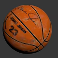 Autographed Michael Jordan 23 Basketball With Silhouette Logo And Signature