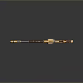 Futuristic Golden Orange Rifle with Green Indicators and Metallic Design Features