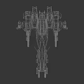 Detailed Design Of Advanced Futuristic Cosmic Spaceship With Mechanical Turrets And Metallic Structure