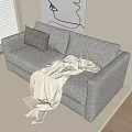 Modern double sofa 3d model