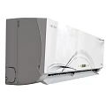 Modern Wall Mounted Air Conditioner Fan With Sleek White And Gray Design