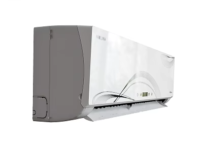 Modern Wall Mounted Air Conditioner Fan With Sleek White And Gray Design 3d model