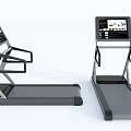 Contemporary Treadmill Design With Digital Screen And Sturdy Ergonomic Handrails