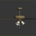 Elegant Ceiling Fan With Wooden Blades Metal Decoration And Lighting Fixture Design