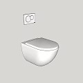 Wall Mounted Toilet With Wall Flush Panel And Sleek White Ceramic Design 3d model