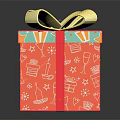 Colorful Decorative Gift Box With Yellow Bow And Patterned Design For Household Use