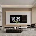 Modern Living Dining Room Interior With Open Concept Island Counter Dining Table And Potted Plant