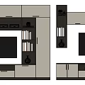 Modern TV Cabinet Design With Storage Drawers Shelves Books Plants And Decorations
