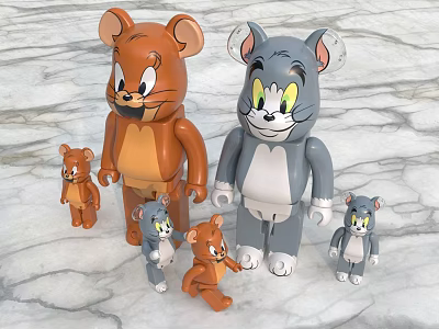 Tom and Jerry Cartoon Character Stuffed Toys With Different Sizes Collection 3d model