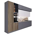 Modern Kitchen Interior With Gray White Cabinets Marble Countertop And Built In Appliances