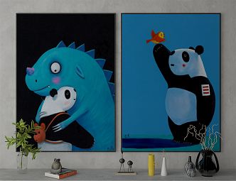 Modern Animal Painting Children's Decorative Painting 3d model