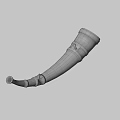 Traditional Handcrafted Musical Horn With Black Body And Golden Carved Patterns