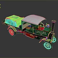Mack & Sons Wagon Works 1880 Green Model With White Roof And Red Wheels