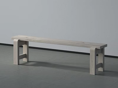 Minimalist Modern Wooden Sofa Bench With Clean Lines For Contemporary Living Room Interior 3d model