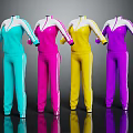 Stylish Blue Pink Yellow Purple Tracksuits With White Stripes Fashion Outfits
