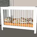 White Toddler Bed With Floral Mattress By Window In Bright Kids Room