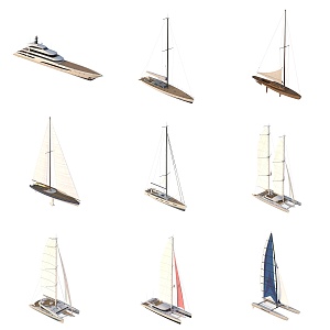 yacht speedboat cruise ship sailing boat 3d model