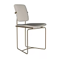 Modern Leisure Chair With Gold Metal Frame And White Cushioned Seat Back