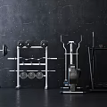 Professional Gym Fitness Equipment With Barbell Dumbbell Rack Elliptical Trainer And Squat Stand