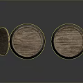 Wooden Barrels With Metal Hoops And Open Lid For Home Living Storage