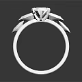 Elegant White Gold Engagement Ring With Round Diamond And Side Stones