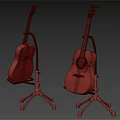 Acoustic Guitars Placed on Stands with Sleek Design for Musical Instrument